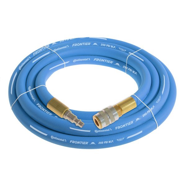 Continental 3/4" x 25' Blue EPDM Air Hose, 300 PSI, 3/4" Ind. Interchange M+F QC HZU07530-25-51